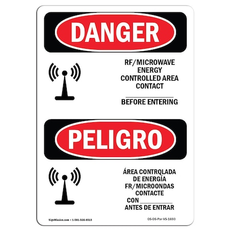 OSHA Danger, 10 Height, 14 Width, Decal